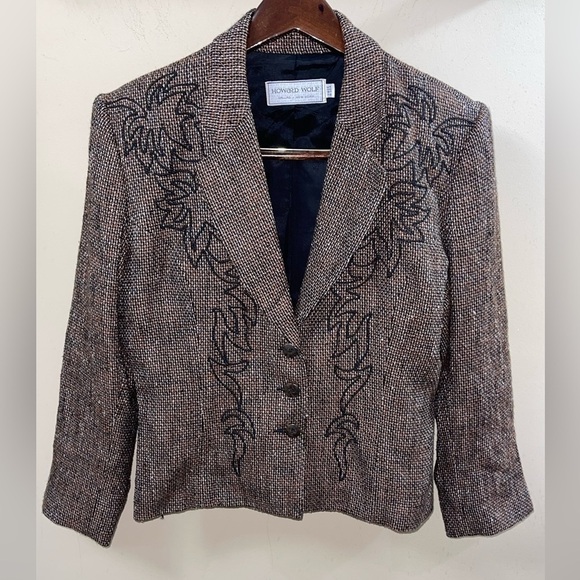 VINTAGE Howard Wolf Suit Jacket and Skirt Set Size 8 - Picture 2 of 13